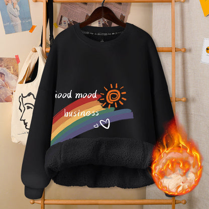 Autumn & Winter Round Neck White Cute Girly Jacket – Soft Casual Warm Outerwear for Women Arts Cloths