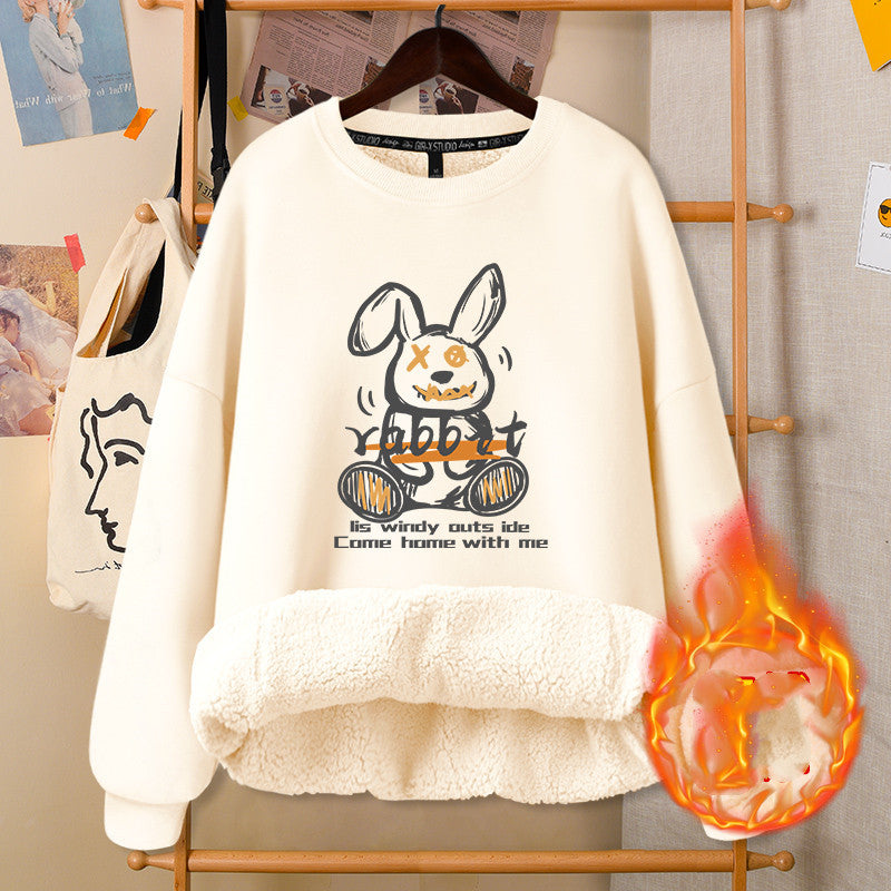 ArtsCloths Autumn and Winter Round Neck White Girly Jacket – Soft Casual Warm Outerwear for Women Arts Cloths