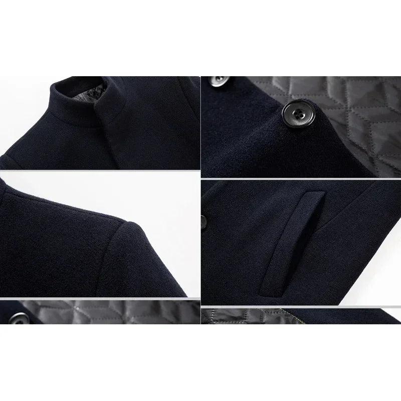 TFETTERS Brand Trench Coat Korean Fashion Business Casual Stand Collar Long Jackets for Men 2025 Autumn Windbreaker Winter Coats Tfetters Official Store