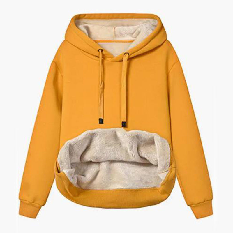 ArtsCloths Autumn and Winter Lamb Fleece Hooded Sweatshirt Jacket for Women – Cozy Warm Sports Style Outerwear Arts Cloths