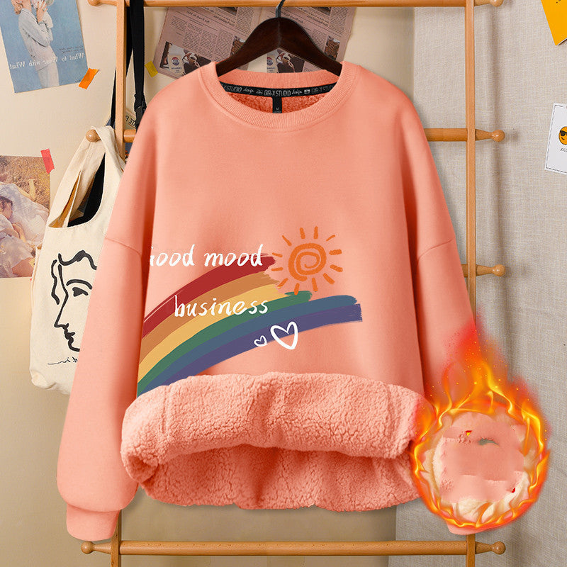 Autumn & Winter Round Neck White Cute Girly Jacket – Soft Casual Warm Outerwear for Women Arts Cloths