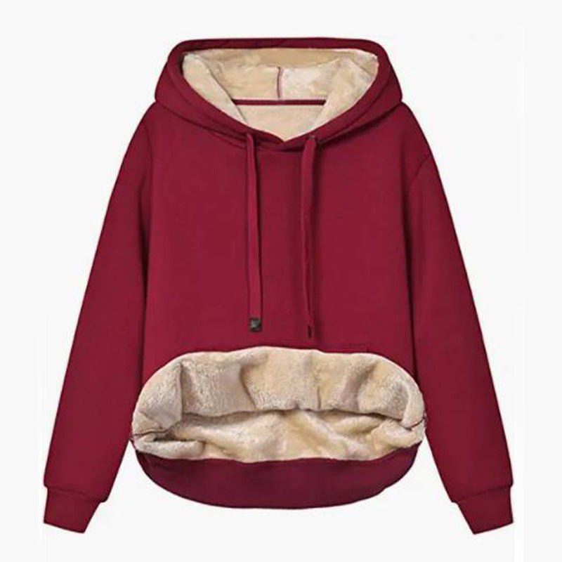 ArtsCloths Autumn and Winter Lamb Fleece Hooded Sweatshirt Jacket for Women – Cozy Warm Sports Style Outerwear Arts Cloths